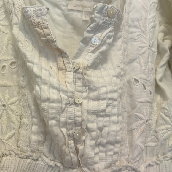 LoveShackFancy Tomasina unicorn dress puff sleeve eyelet love shack fancy large - Picture 5 of 11